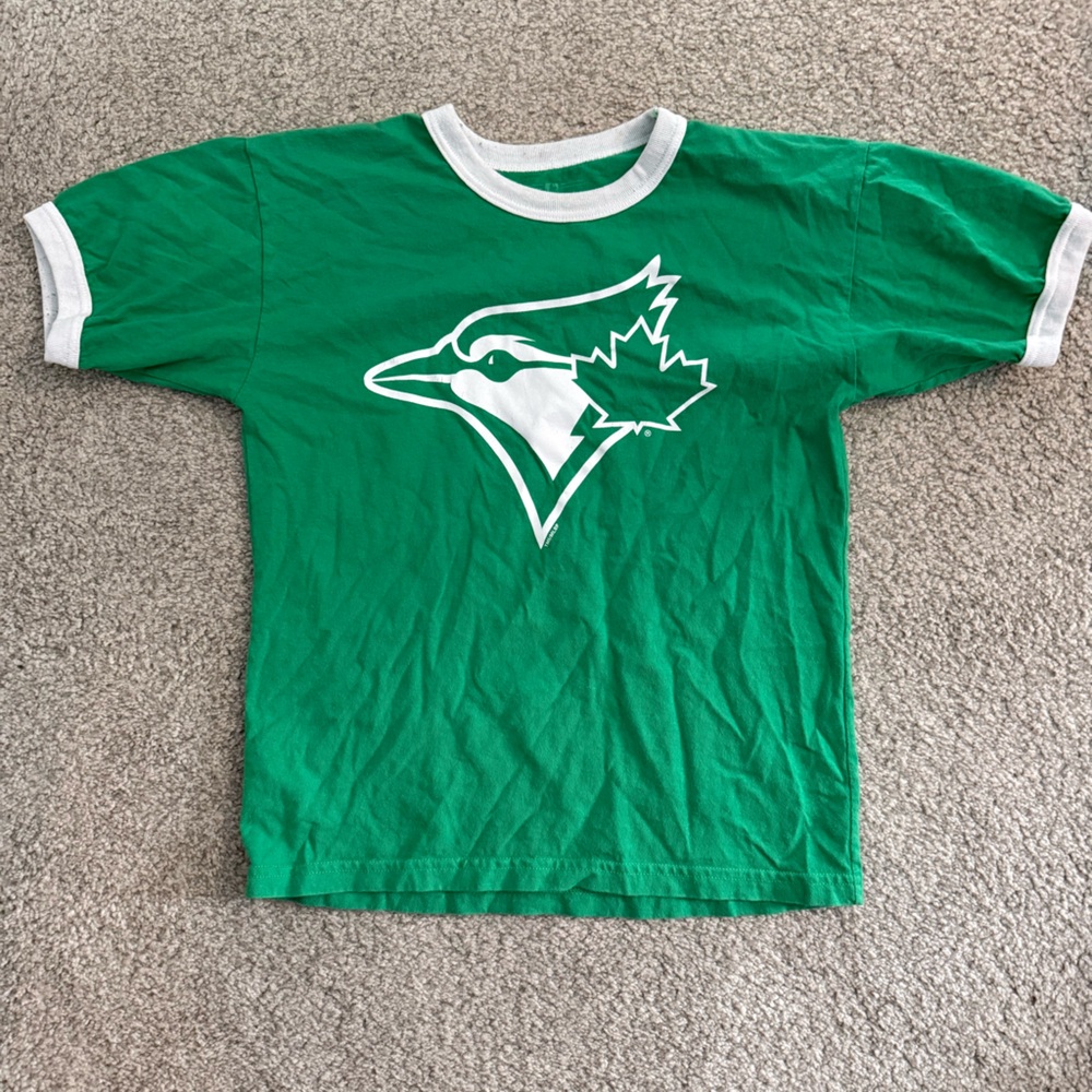NBA Blue Jays Green and White Kids Short Sleeve Tee